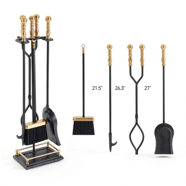 FEED GARDEN Fireplace Tool Set Wrought Iron-5