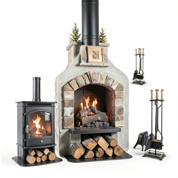 FEED GARDEN Fireplace Tool Set Wrought Iron-2