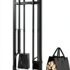 HXJLJY Wrought Iron Fireplace Tool Set Black Modern Design-0
