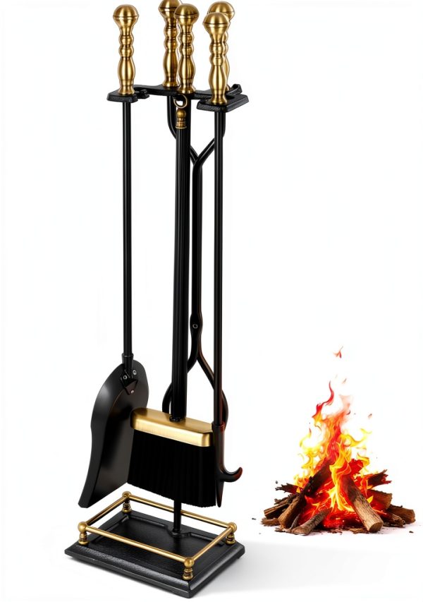 FEED GARDEN Fireplace Tool Set Wrought Iron-7