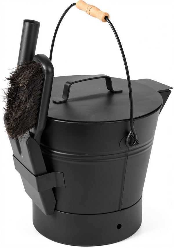 Fireplace Ash Bucket Pure Garden Metal Wood-0