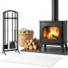 HXJLJY Wrought Iron Fireplace Tool Set Black Modern Design-7