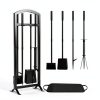 HXJLJY Wrought Iron Fireplace Tool Set Black Modern Design-2