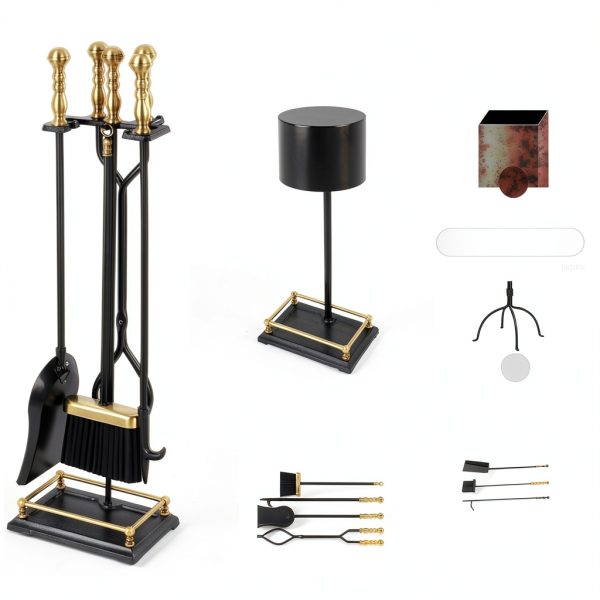 FEED GARDEN Fireplace Tool Set Wrought Iron-4