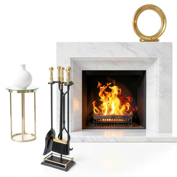 FEED GARDEN Fireplace Tool Set Wrought Iron-1