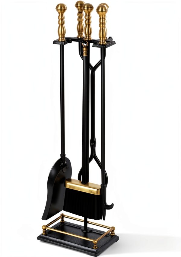 FEED GARDEN Fireplace Tool Set Wrought Iron-0