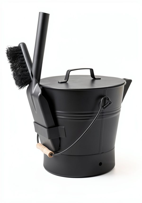 Fireplace Ash Bucket Pure Garden Metal Wood-3