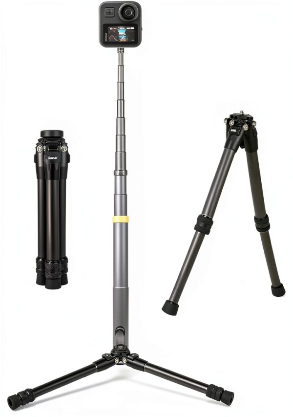 Brave Heart Carbon Fiber Tripod for Action Cameras Adjustable Mini-5