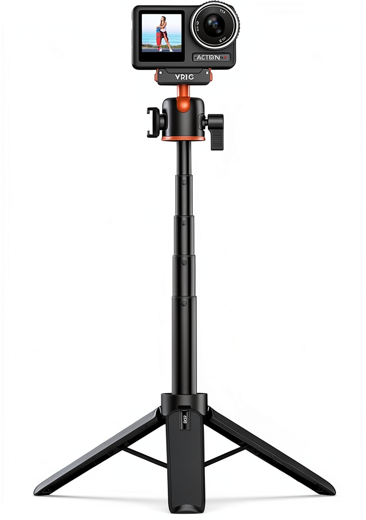 Installing Mini Extension Rod VRIG Tripod 360 Ball Head on a wooden desk