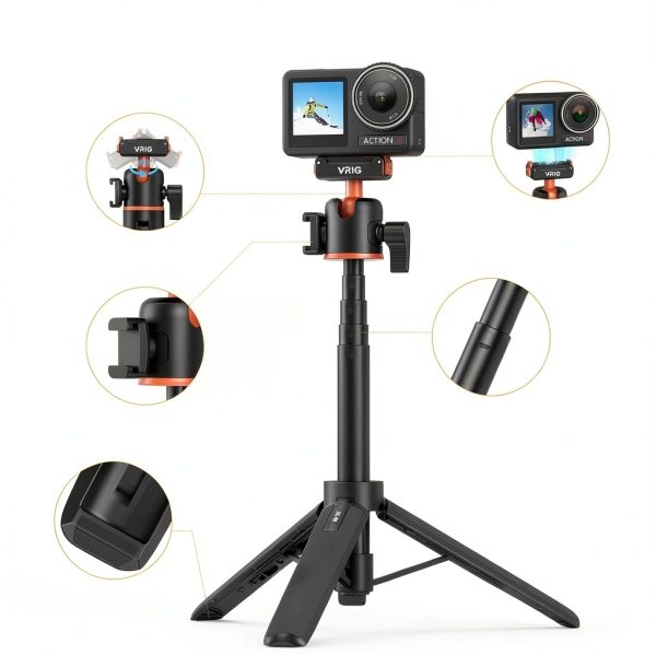 Mini Extension Rod VRIG Tripod 360 Ball Head-2
