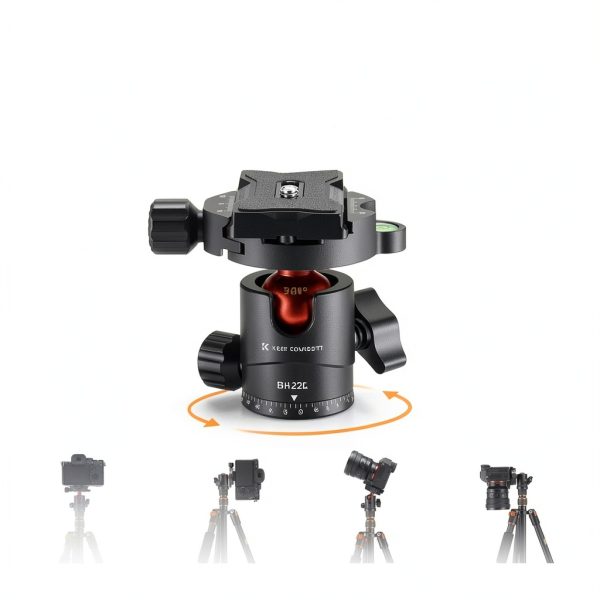 K&F Concept Carbon Fiber Tripod 68‑inch D255C4 Model A225C0+BH‑25L-5
