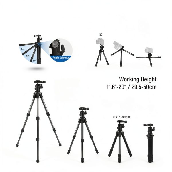 Carbon Fiber Desktop Mini Tripod NEEWER TP09 20in Adjustable-1