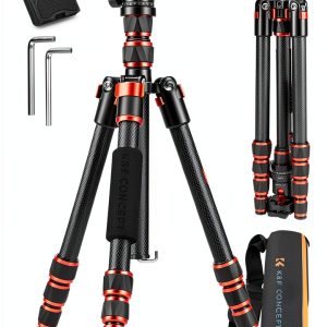 K&F Concept Carbon Fiber Tripod 68‑inch D255C4 Model A225C0+BH‑25L-0