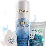 Sirona 82114 Defend, 32 fl Oz – Includes My Garden Pool 20 Ct. Test Strips & Scum Sponge – Prevents Scale & Staining for Clear & Balanced Spa Water-0