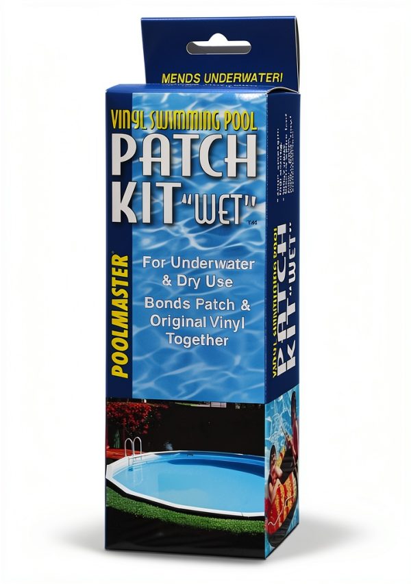 Poolmaster Vinyl Liner Repair Kit Wet or Dry Patch 4 oz Adhesive-0